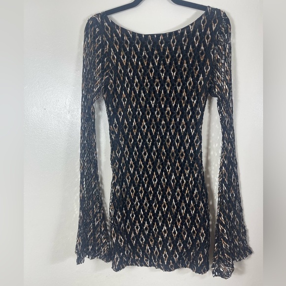 Symphony Dresses & Skirts - Symphony Elegant Black and Brown knit  Patterned Dress